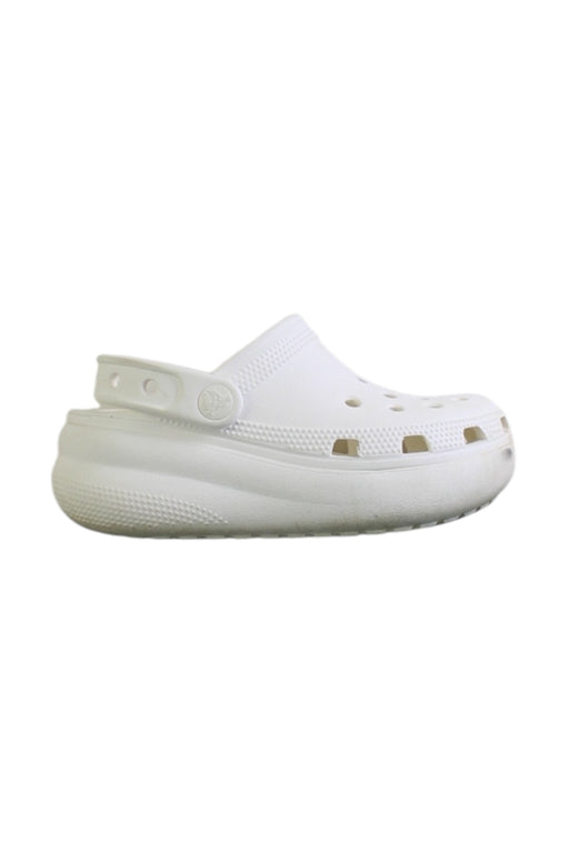 A White Slip Ons from Crocs in size 5T for girl. (Front View)