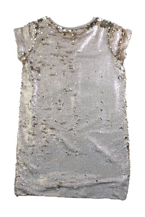 A Silver Short Sleeve Dresses from Seed in size 5T for girl. (Back View)