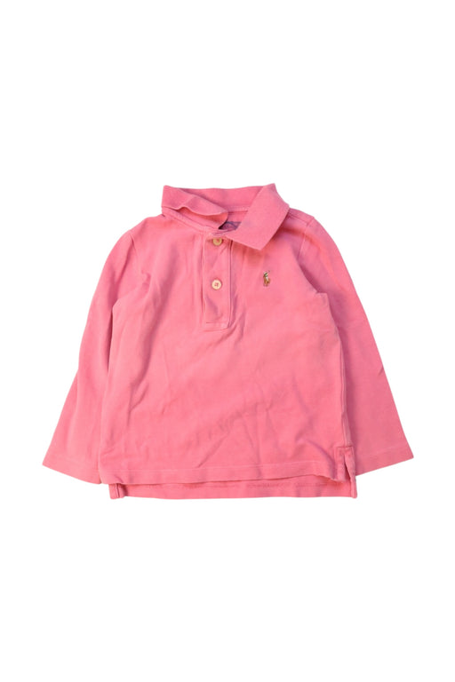 A Pink Long Sleeve Polos from Ralph Lauren in size 2T for girl. (Front View)