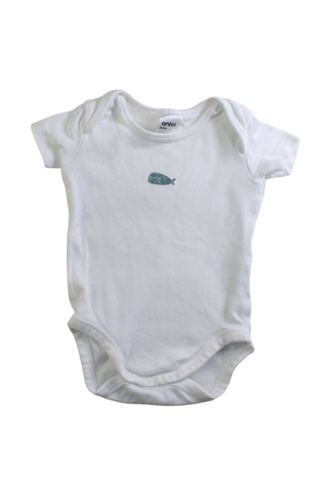 A White Short Sleeve Bodysuits from Anko in size 6-12M for neutral. (Front View)