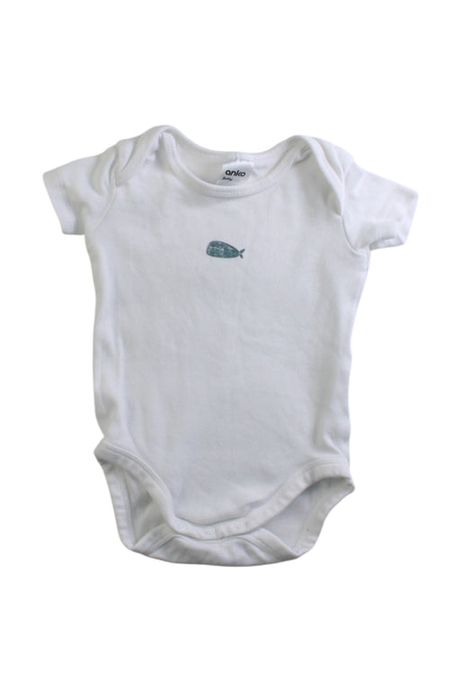 A White Short Sleeve Bodysuits from Anko in size 6-12M for neutral. (Front View)