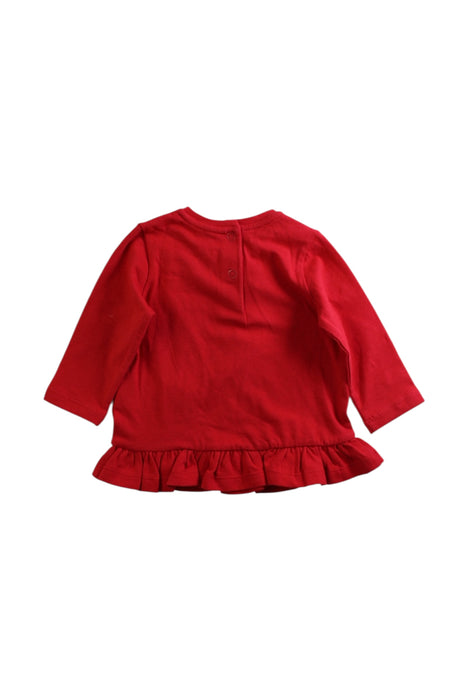 A Red Long Sleeve Tops from Chicco in size 0-3M for girl. (Back View)
