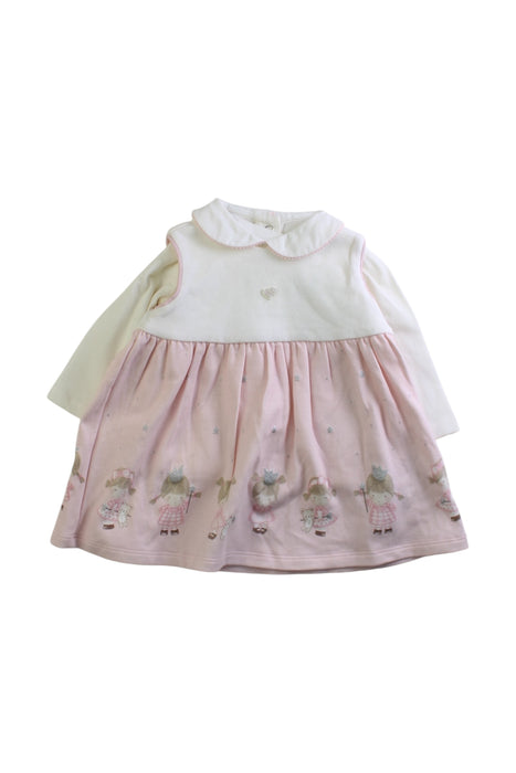 A Pink Long Sleeve Dresses from Chicco in size 0-3M for girl. (Front View)
