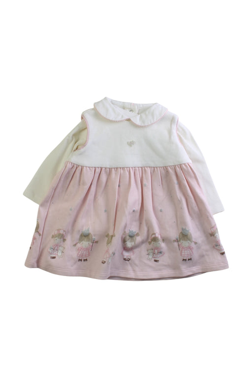 A Pink Long Sleeve Dresses from Chicco in size 0-3M for girl. (Front View)