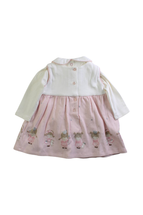 A Pink Long Sleeve Dresses from Chicco in size 0-3M for girl. (Back View)