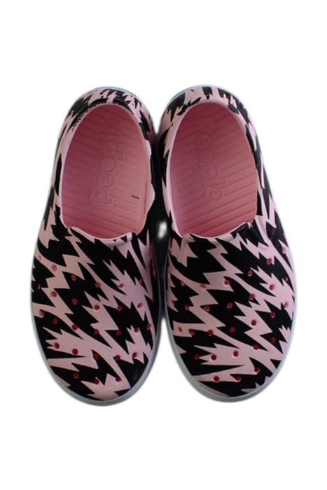 A Pink Slip Ons from People Footwear in size 4T for girl. (Back View)