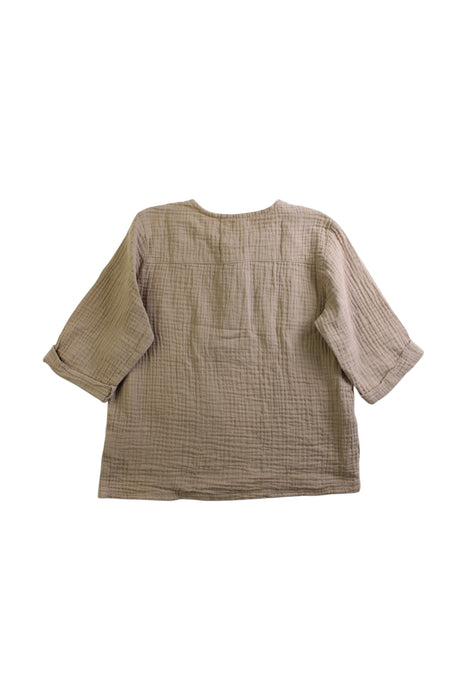 A Beige Long Sleeve Shirts from Tiny Bunny in size 3T for neutral. (Back View)