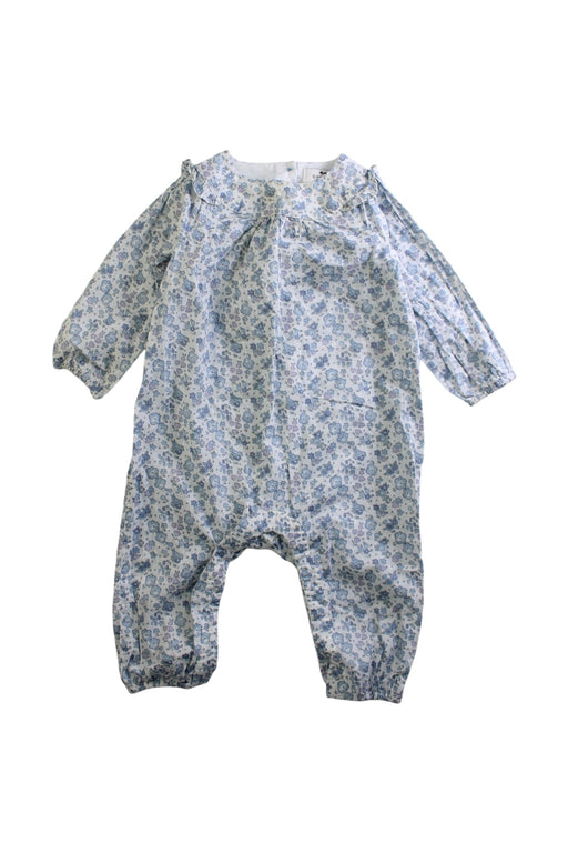 A Blue Long Sleeve Rompers from Cyrillus in size 3-6M for girl. (Front View)
