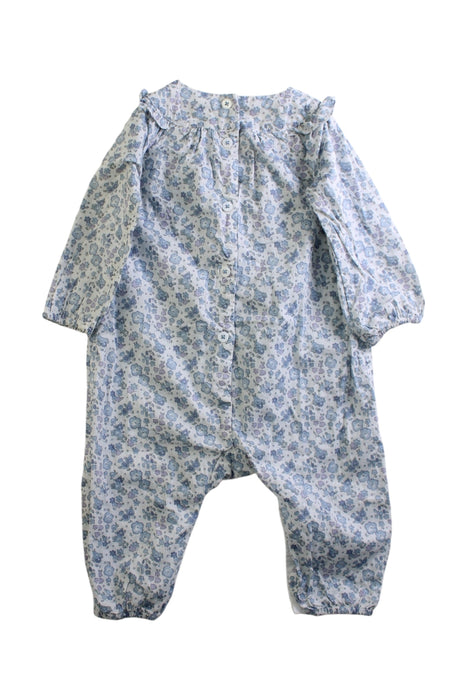 A Blue Long Sleeve Rompers from Cyrillus in size 3-6M for girl. (Back View)