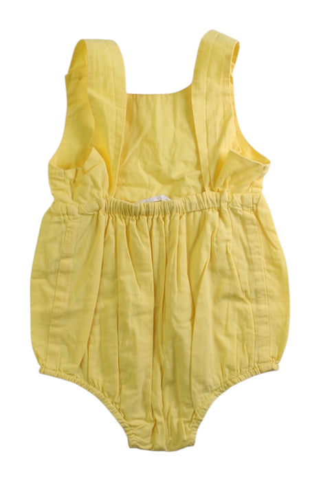 A Yellow Sleeveless Rompers from Chateau de Sable in size 3-6M for girl. (Back View)