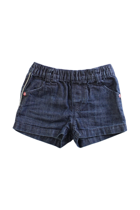 A Blue Shorts from IKKS in size 6-12M for girl. (Front View)