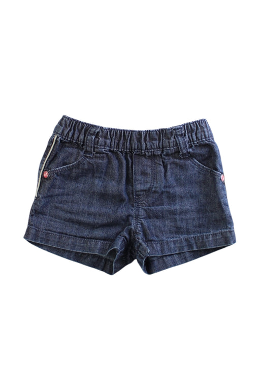 A Blue Shorts from IKKS in size 6-12M for girl. (Front View)