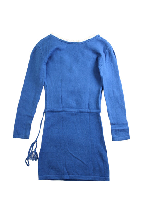 A Blue Long Sleeve Dresses from Excuse My French in size 2T for girl. (Back View)