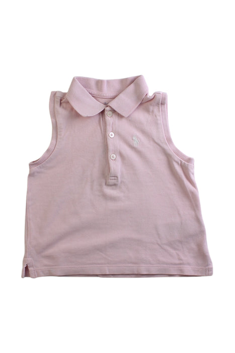 A Pink Sleeveless Polos from Ralph Lauren in size 2T for girl. (Front View)