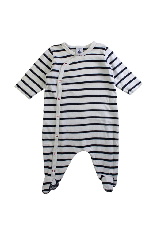 A Navy Onesies from Petit Bateau in size 0-3M for boy. (Front View)