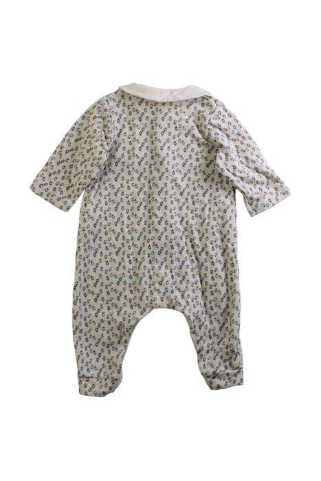 A White Long Sleeve Rompers from Petit Bateau in size 0-3M for neutral. (Back View)