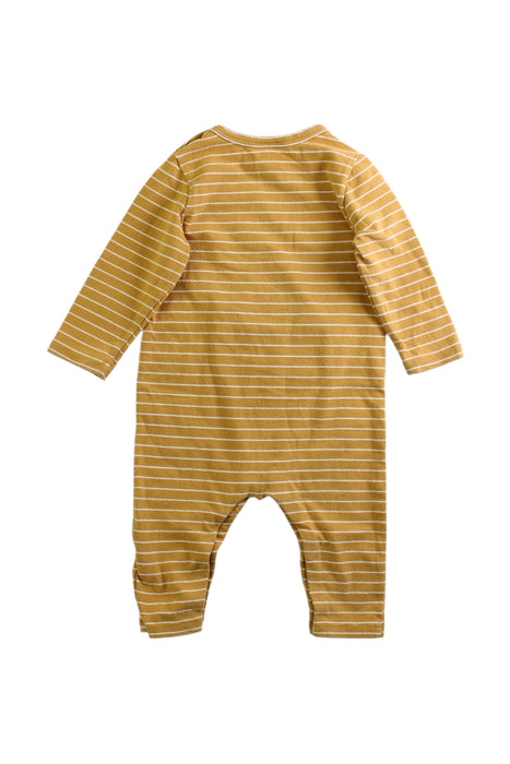 A Yellow Long Sleeve Rompers from Seed in size 0-3M for neutral. (Back View)