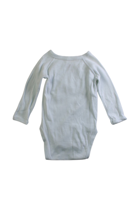 A Blue Long Sleeve Bodysuits from Petit Bateau in size 0-3M for boy. (Back View)