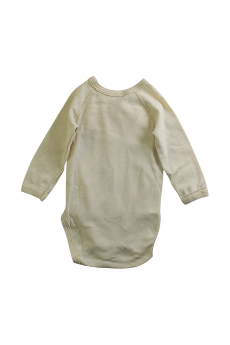 A Beige Long Sleeve Bodysuits from Petit Bateau in size 0-3M for neutral. (Back View)