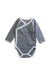 A Navy Long Sleeve Bodysuits from Petit Bateau in size 0-3M for boy. (Front View)