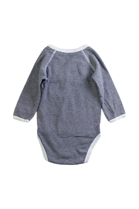 A Navy Long Sleeve Bodysuits from Petit Bateau in size 0-3M for boy. (Back View)