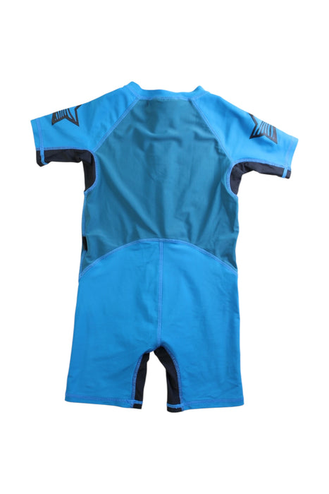 A Blue Wetsuits from Molo in size 3T for boy. (Back View)