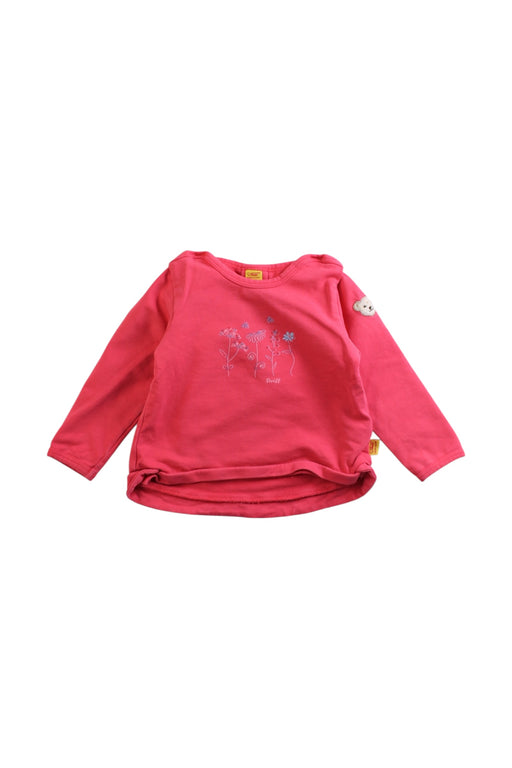 A Pink Long Sleeve Tops from Steiff in size 6-12M for girl. (Front View)