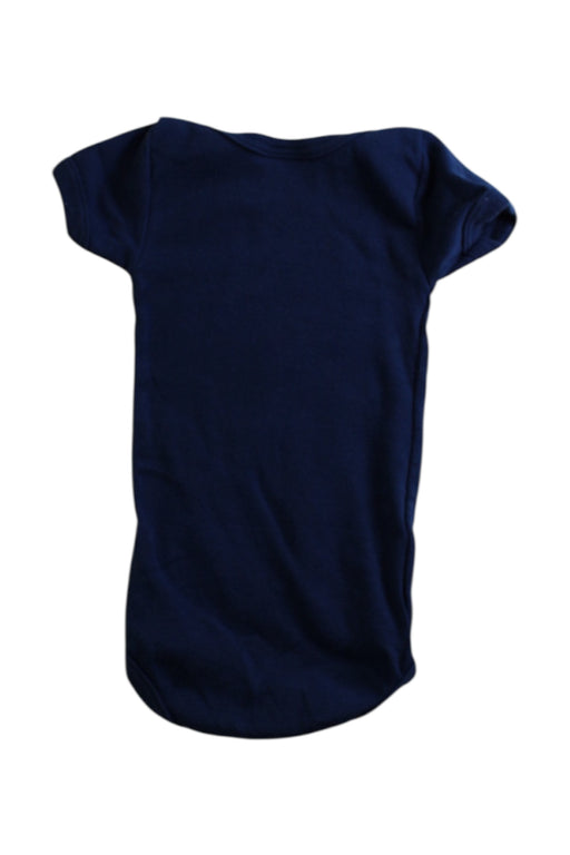 A Navy Short Sleeve Bodysuits from Petit Bateau in size 0-3M for boy. (Front View)