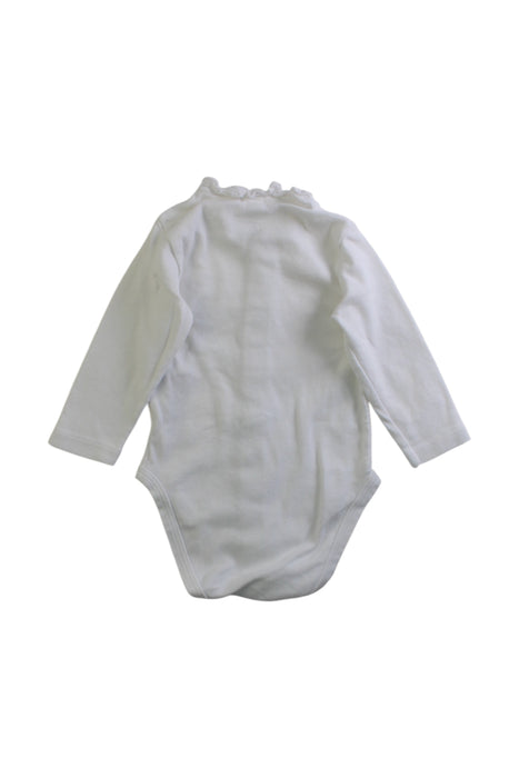 A White Long Sleeve Bodysuits from Petit Bateau in size 3-6M for girl. (Back View)