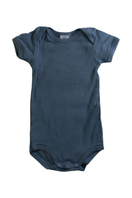 A Blue Short Sleeve Bodysuits from Petit Bateau in size 3-6M for boy. (Front View)