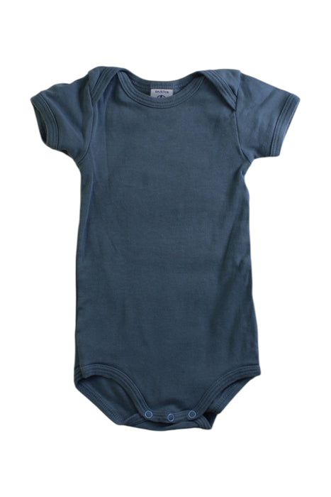 A Blue Short Sleeve Bodysuits from Petit Bateau in size 3-6M for boy. (Front View)