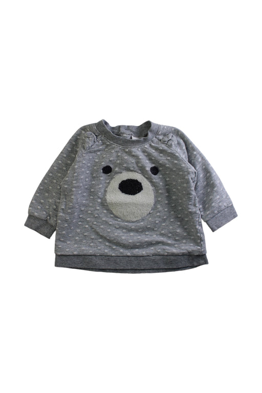 A Grey Long Sleeve Tops from Seed in size 3-6M for girl. (Front View)