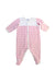 A Pink Onesies from Petit Bateau in size 3-6M for girl. (Front View)