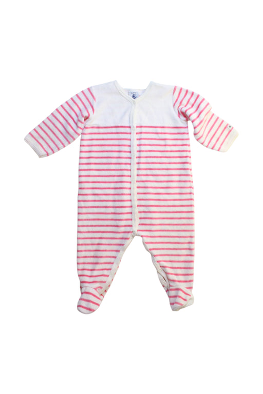A Pink Onesies from Petit Bateau in size 3-6M for girl. (Front View)