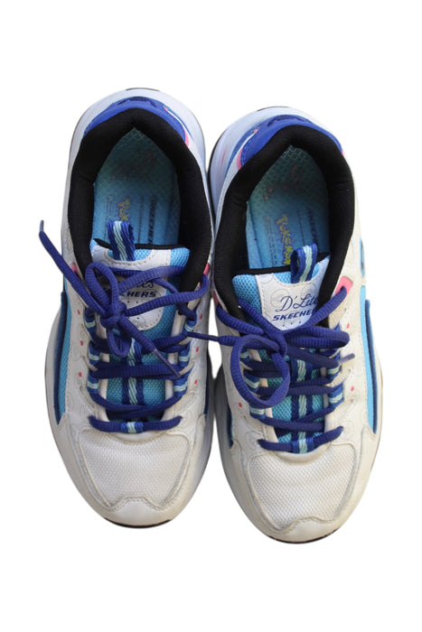 A Multicolour Sneakers from Skechers in size 11Y for girl. (Back View)