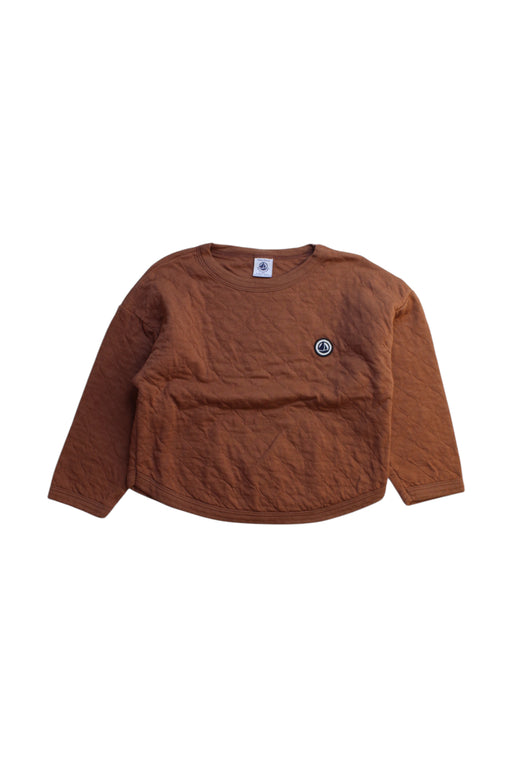 A Brown Long Sleeve Tops from Petit Bateau in size 4T for boy. (Front View)