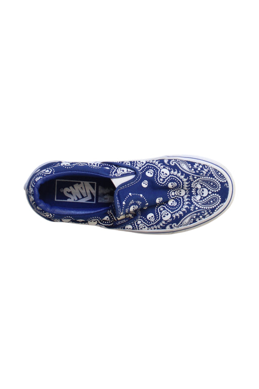 A Blue Slip Ons from Vans in size 11Y for boy. (Front View)