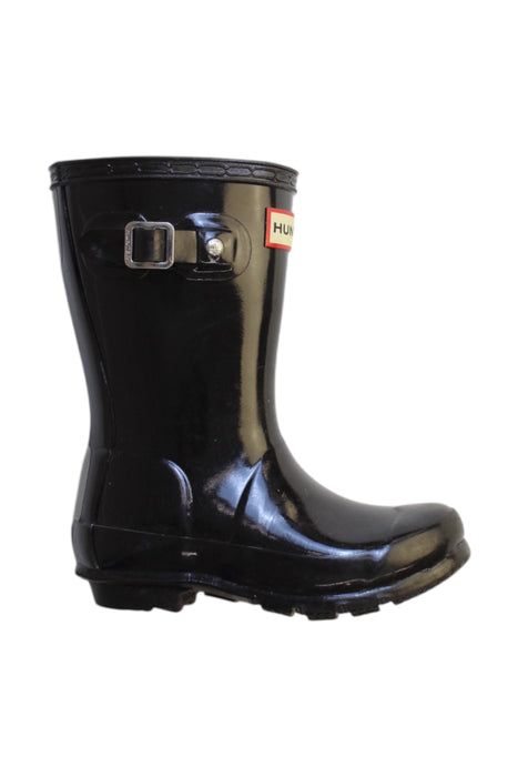 A Black Rain Boots from Hunter in size 4T for girl. (Front View)