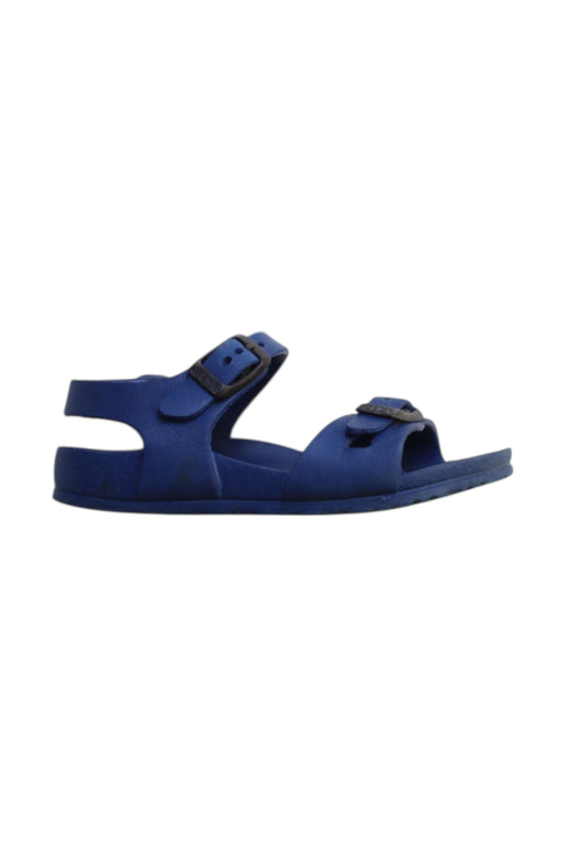 A Blue Sandals from Birkenstock in size 4T for boy. (Front View)