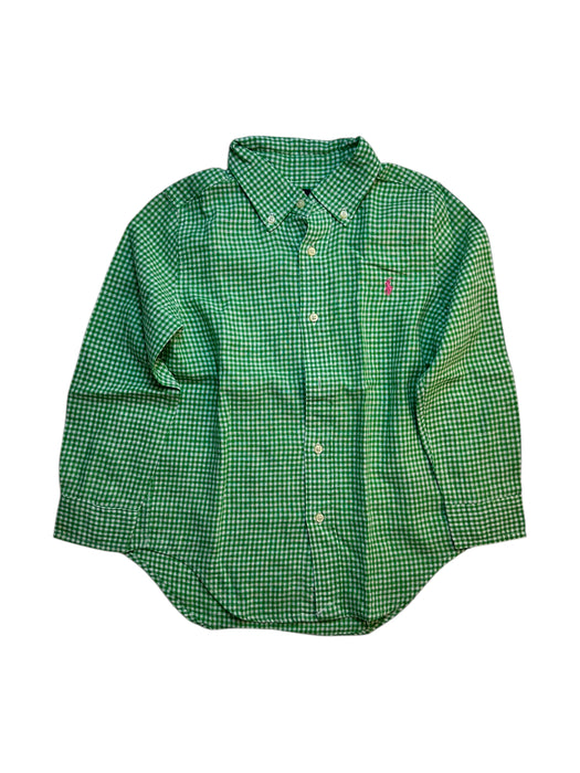 A Green Long Sleeve Shirts from Polo Ralph Lauren in size 8Y for boy. (Front View)