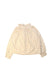 A Ivory Long Sleeve Shirts from Janie & Jack in size 6T for girl. (Front View)