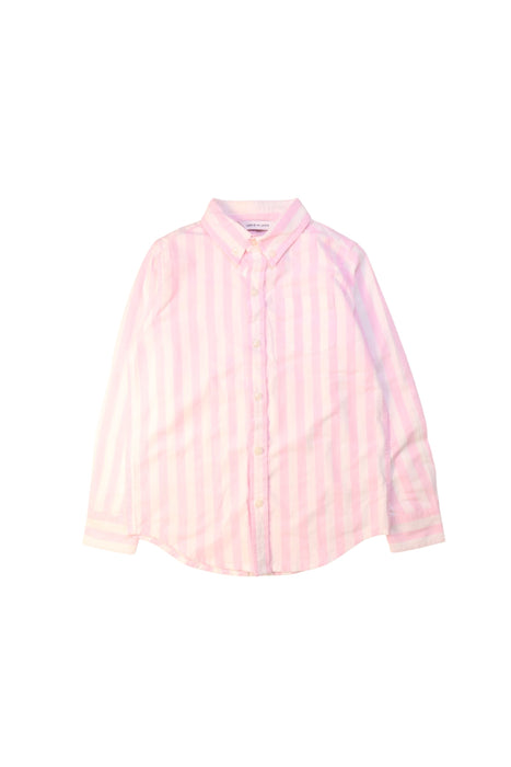 A Pink Long Sleeve Shirts from Janie & Jack in size 5T for girl. (Front View)