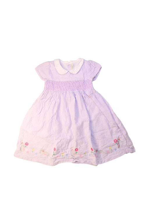 A Purple Short Sleeve Dresses from Jojo Maman Bébé in size 4T for girl. (Front View)