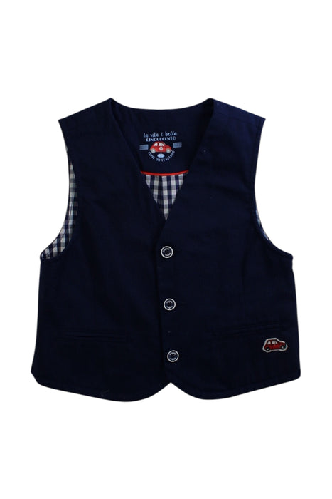 A Navy Dress Up Vests from Sergent Major in size 4T for boy. (Front View)