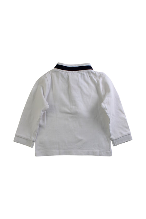 A White Long Sleeve Polos from Jacadi in size 6-12M for boy. (Back View)
