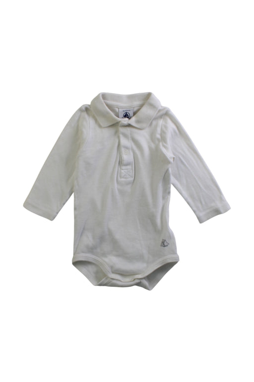 A White Long Sleeve Bodysuits from Petit Bateau in size 0-3M for neutral. (Front View)