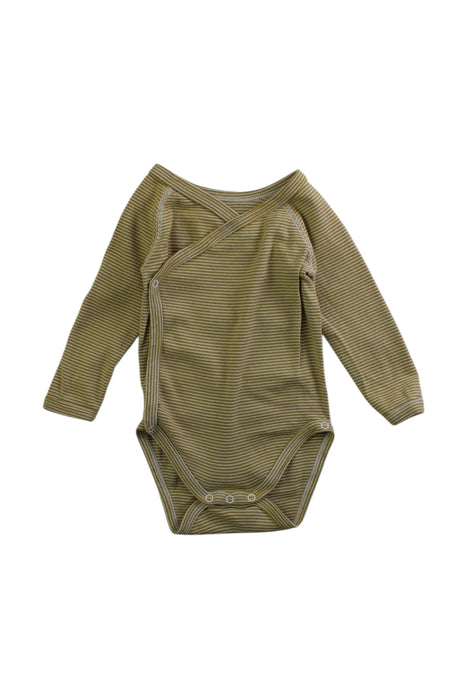 A Beige Long Sleeve Bodysuits from Petit Bateau in size 3-6M for neutral. (Front View)
