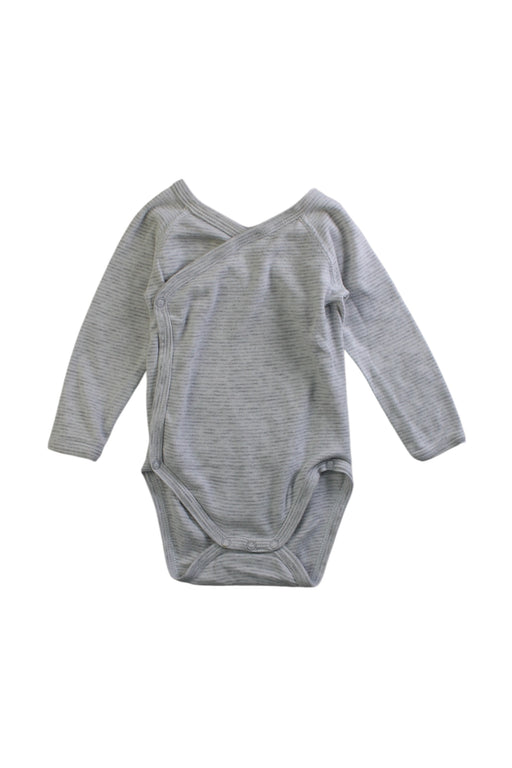 A Grey Long Sleeve Bodysuits from Petit Bateau in size 3-6M for boy. (Front View)