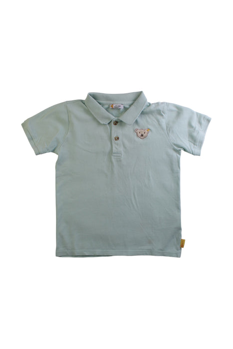 A Green Short Sleeve Polos from Steiff in size 6T for boy. (Front View)