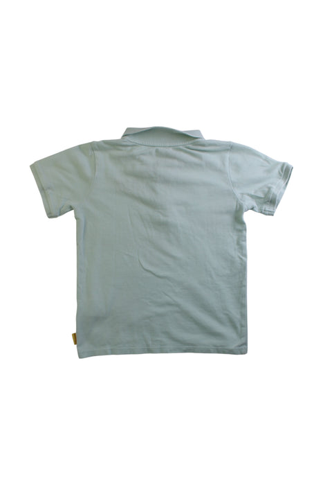 A Green Short Sleeve Polos from Steiff in size 6T for boy. (Back View)